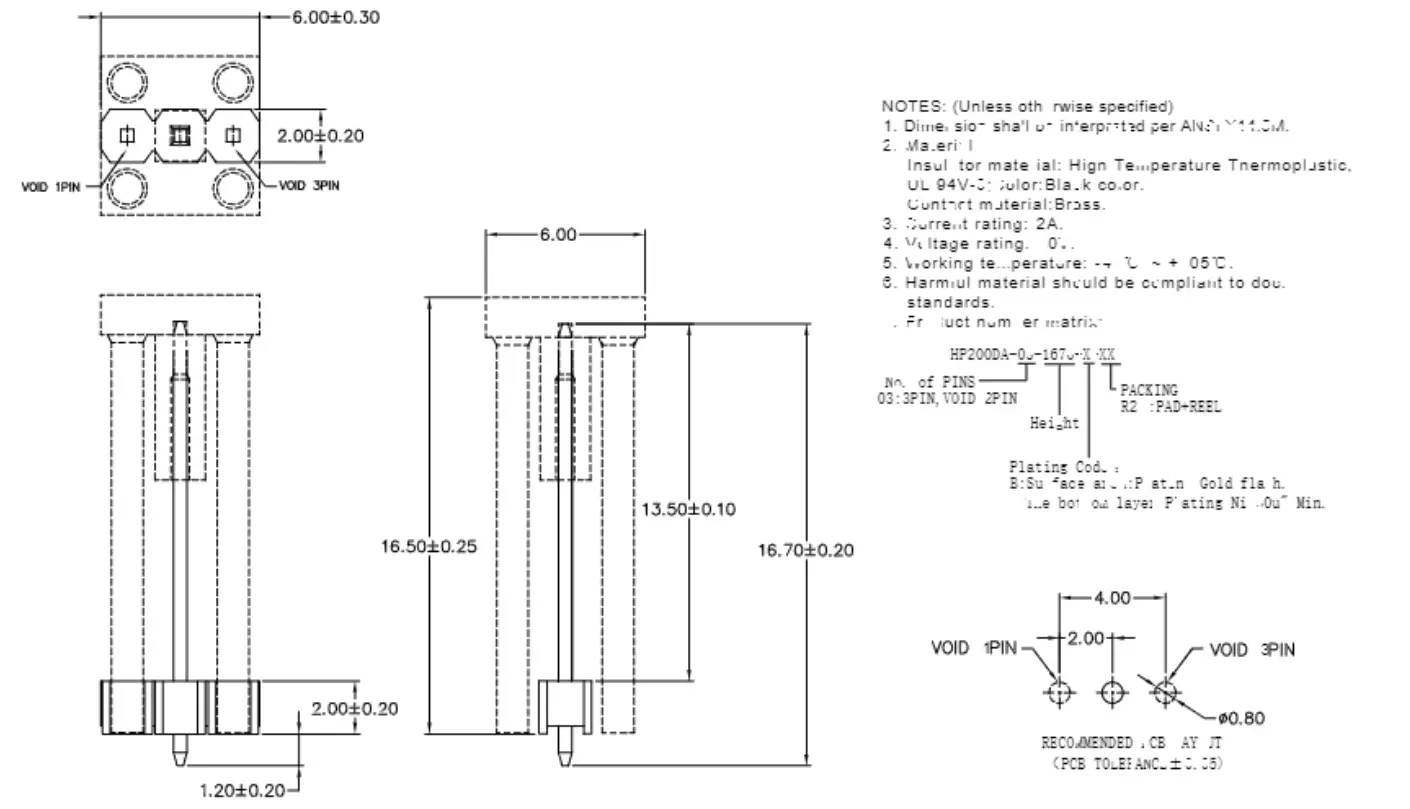 Pin Header is Customized with only one single Pin. Height: 16.7mm